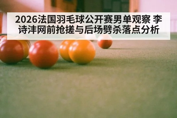 2026法国羽毛球公开赛男单观察 李诗沣网前抢搓与后场劈杀落点分析